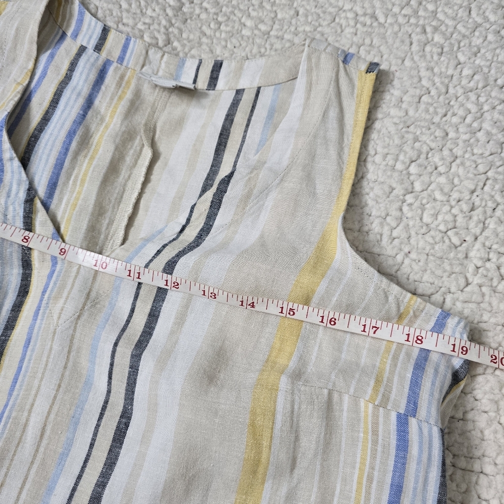 J. Jill V-Neck Linen Striped A-Line Maxi Dress Size S - Picture 10 of 12